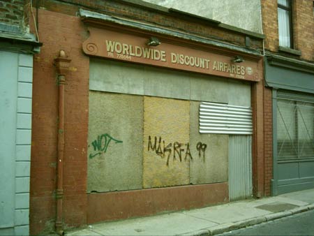 Arbour Hill - old travel agents (derelict for at least 5 years) would make a nice infoshop