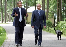 Mr Putin's doggy and Mr Blair's fake trees before we made poverty historic at G8 2005
