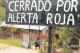 closed for red alert at the entry to the Zapatista village of Oventic