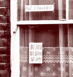 Irving praised Apartheid whilst this sign was in London