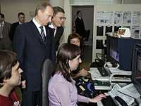 Putin joins Terry Wogan as a scab and voiceovers the BBC at Bush House.