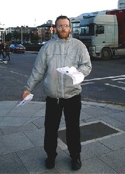 Fr. Martin Newell Leaflets Outside The Four Courts