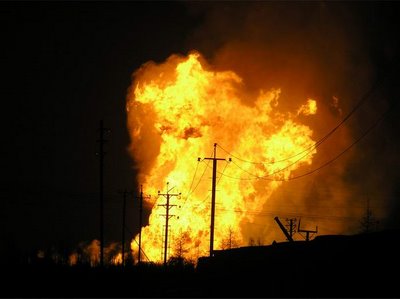 Gas pipeline fire