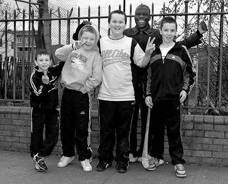Hunger Striker with the local Northside kids