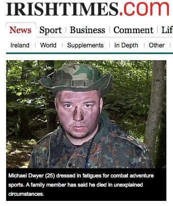Micheal Dwer : gun loving normal Tip lad in wrong place or ultra right Jackel?