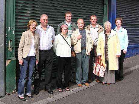 Mayo visitors and host on the Falls Road