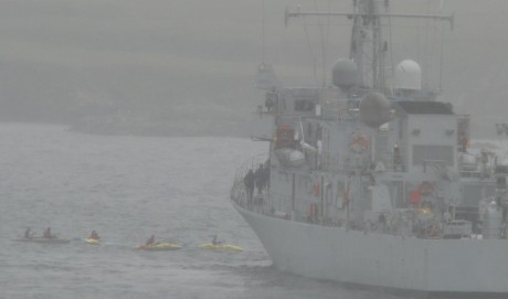 Attempting communications with Shell gunboat the Orla