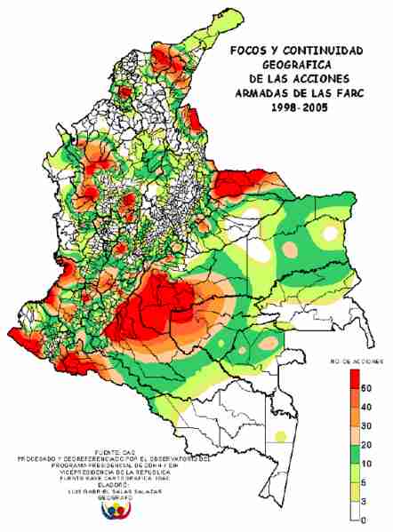 1998 - 2005 gives an idea of how FARC was important. Now it's not. 
