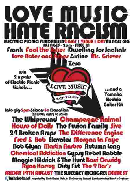Love Music Hate Racism Festival Fundraiser and All Ages gig this Friday