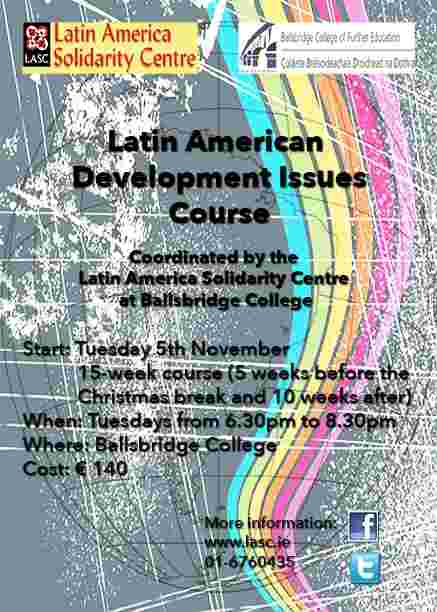 "Latin American Development Issues" course beginning on November 5th 