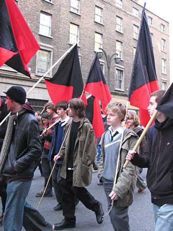 Anarchist Youths on Irish Ferries Demo