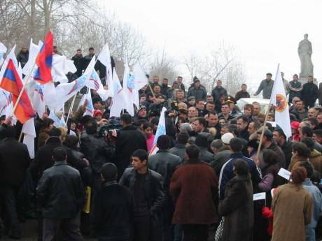 Prime Minister Serzh Sargsyan, now President campaigning Feb 08