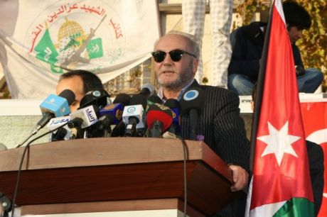 Galloway addresses the crowd in Amman