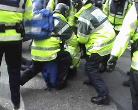 Injured Garda being seen to by medics