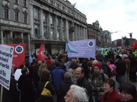 O'Connell St. - looking toward the front of the march