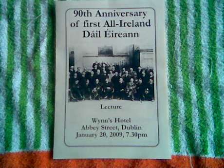 90th Anniversary lecture : Tuesday January 20th , 2009 , Dublin.