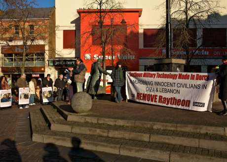 Reading names of children killed by Israel using Raytheon weapons
