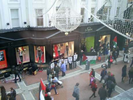 Protesters at M&S on Grafton Street
