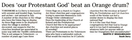 Irish News July 18 2007 - is God a British protestant (like the British Queen)? (CLICK TO READ)