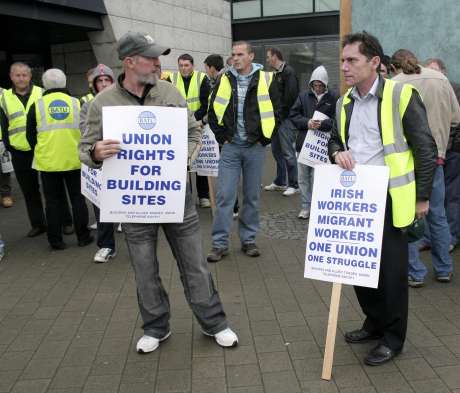 Protesters at Civic Offices in Ballymun