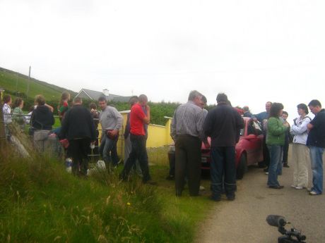 Refreshments for the crew blocking trucks on the NEW haulage route