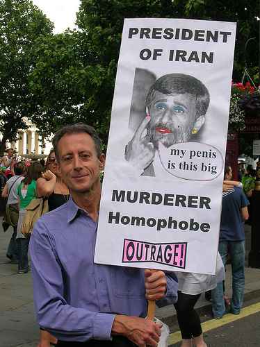 Peter Tatchell at London Pride, Saturday, 5 July, 2008.