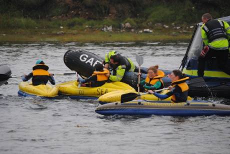 Guardie ramming into kayaks and capsizing 