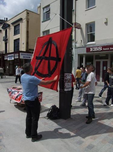June 7th, Cork. Hoisting the flag of anarchy on Pana.