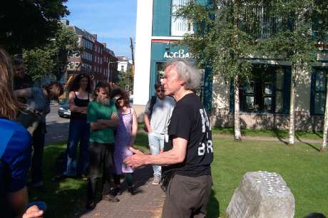 Bob speaks at the Cork Hiroshima Day vigil in 2004