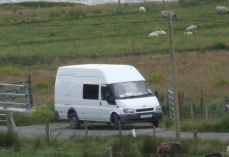 Mysterious spy van parked up near the Solidarity Camp