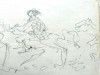 Gesar's horse race sketch copyright 2010 by Mary