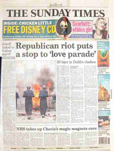 Front page of Sunday Times Feb 26th 2006