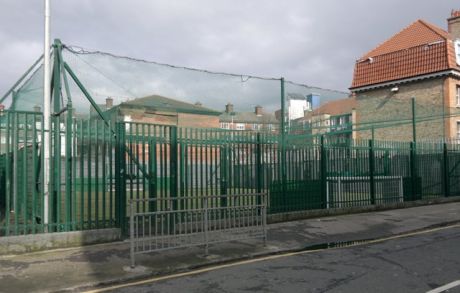 Recreation facility in Digges Lane off Aungier Street.  Photographed 20th March 2013.