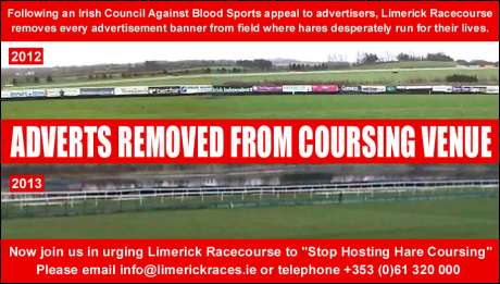 Advertisers absent for this year's "Irish Cup" live hare coursing event on Limerick Racecourse