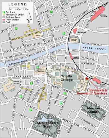 Location of Busaras bus station on north side of Dublin