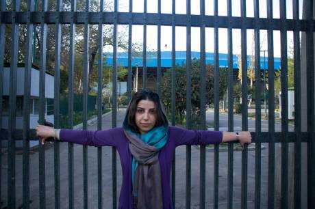 Maryam Mirza in front of the Tehran University