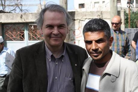 Iyad Burnat with the ex Mayor of Geneva (Remy Pajani) 