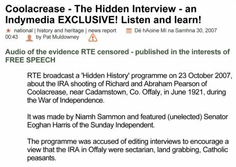 RTE's Hidden Interview - Indymedia EXCLUSIVE! - at http://www.indymedia.ie/article/85285