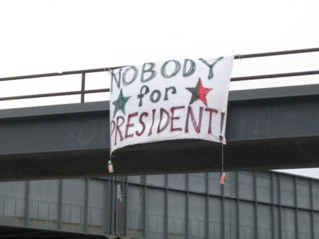 Banner drop by Anarchists