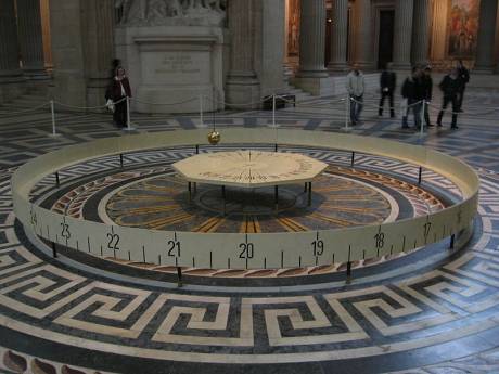 Foucault's pendulum at the Pantheon in Paris. "still swinging away over the stolen dead - thus turneth our world"