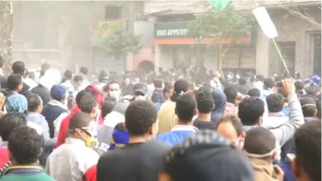 Screen shot from video of crowds in Cairo. 