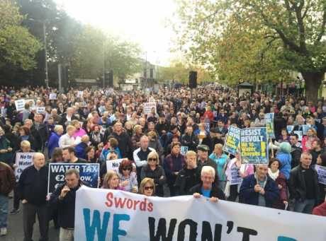 Swords water charges protest