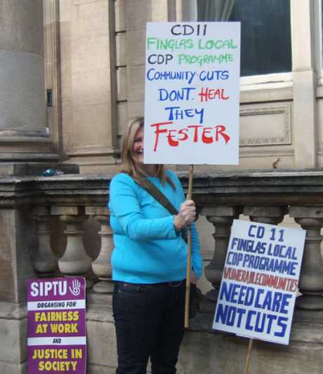 A happy Fingal community protester 