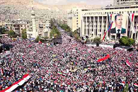 Massive Pro-Assad rally in Syria - 