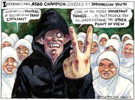 my pal Steve Bell of the Guardian newspaper was the first one to notice "Blair's eye", my granny would have thought that dead give-away, "don't trust that one".