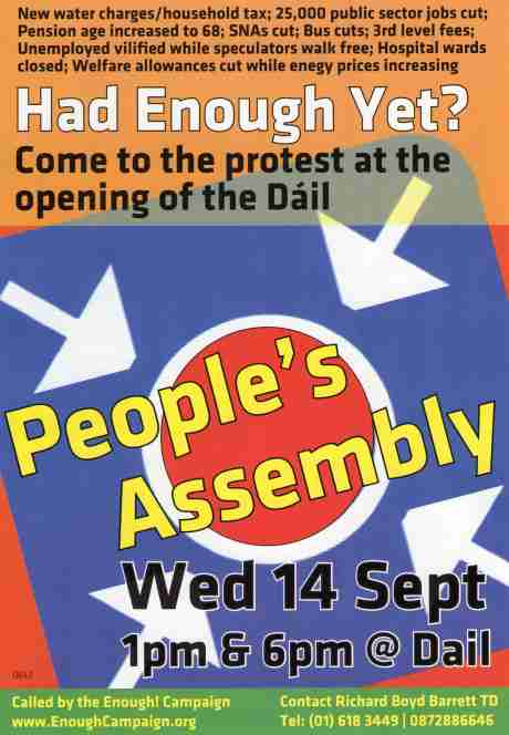 Protest leaflet for Sept 14th (side 1)