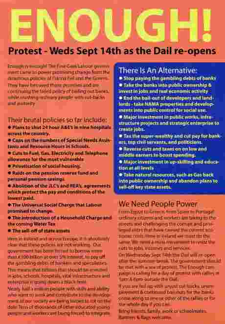 Protest leaflet for Sept 14th (side 2)
