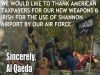 AL QAEDA AIRFORCE OUT OF SHANNON IRELAND
